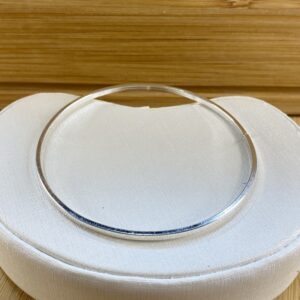 Bracelete de Argola Borda Reta - Fino - Prata 925 - Diâmetro 6,5 cm