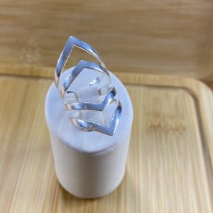 Anel Chevron 4 aros Ajustável — Prata 925