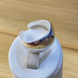 Anel Meia-Cana Ajustável — Prata 925