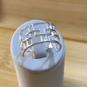 Anel Quadrados Entrelaçados - Prata 925