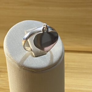 Alternative view of Anel com Pingente de Coração Chapado — Prata 925