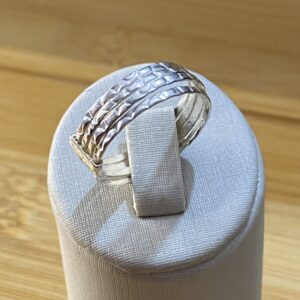 Anel 4 Aros com Textura — Prata 925