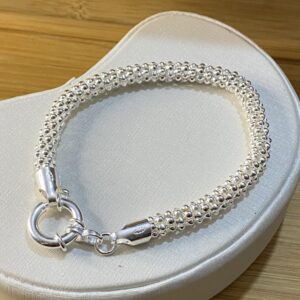 Alternative view of Pulseira Pipocão com Fecho Bóia – Prata 925 – 19 cm