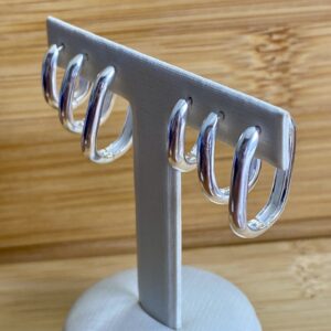 Brinco Retangular em Prata 925 - 3 Tamanhos