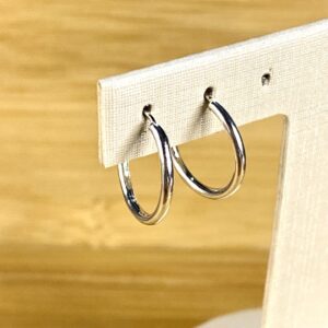 Brinco de Argola - Aro Liso - Prata 925 - Tam 1cm