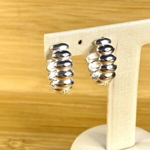 Brinco de Click em Gomos - Prata 925