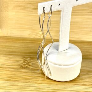 Brinco Duplo com Linhas Onduladas - Prata 925