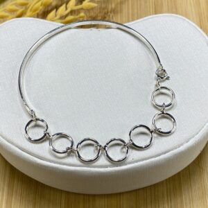 Pulseira Bracelete Elos Redondos – Prata 925