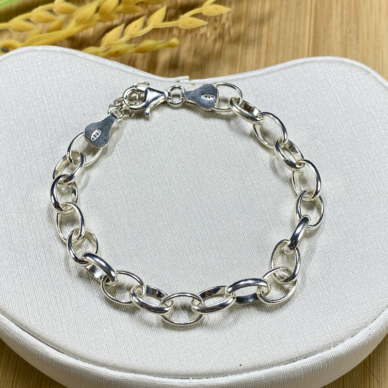 Corrente Elos Alongados - Prata 925 - Tam 17cm + 3cm extensor