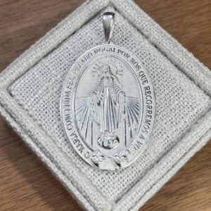 Medalha [Prata 925] Milagrosa de Proteção Divina - 5 cm