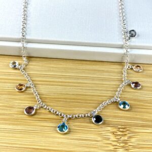 Chocker com Zircônias Coloridas – 35 cm + 8 cm extensor