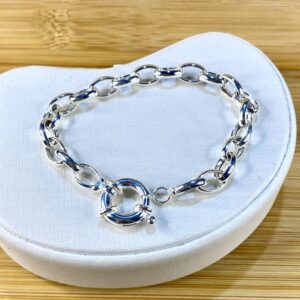 Pulseira de Elos Alongados com Fecho Boia – 18 cm