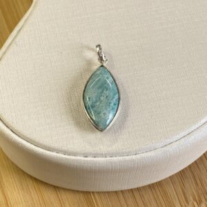 Pingente Navete de Amazonita - Prata 925 - 2cm