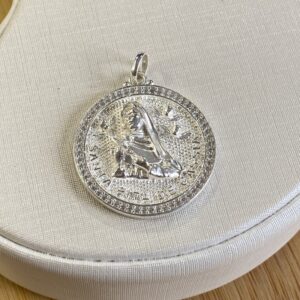 Pingente Medalha Santa Rita em Relevo - 2,5 cm