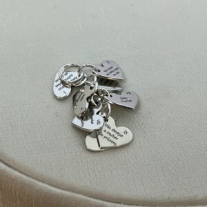 Pingente 10 Mandamentos Fomato Corações - Prata 925