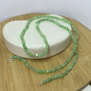 Corrente de Amazonita com Bolinha -  Prata 925 - 60 cm