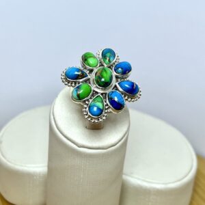 Anel Flor Turquesa Oister – Prata 925