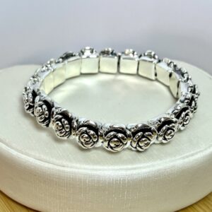 Alternative view of Pulseira Bracelete Rosas Eletroformação - Elástico Reforçado - 20 cm