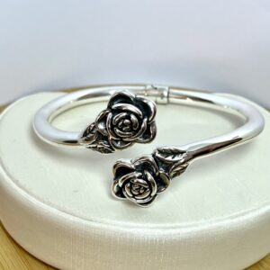 Bracelete Rosas em Eletroformação – Prata 925 - 19cm