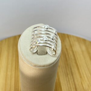 Anel Ajustavel 7 Fios com Pontos de Luz -  Prata 925 – Serve do 14 ao 18