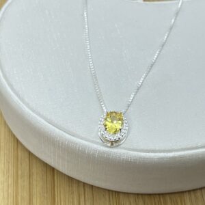 Alternative view of Choker Veneziana com Pingente Cravejado Yellow - Prata 925 - Tamanho 40cm