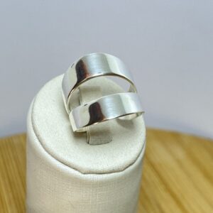 Anel Dois Aros Chapados Ajustável - Prata  925 - Serve do 15 ao 19