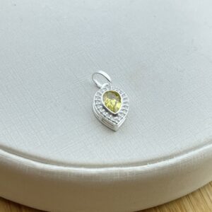 Pingente de Gota Yellow Cravejado - Prata 925