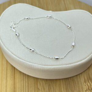 Pulseira de Bolinhas P com Bolinhas Alongadas – Prata 925  – 20 cm