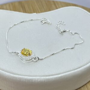 Alternative view of Pulseira com Pedra de Zircônia Cravejada - Prata 925 - 17 cm + 3cm extensor