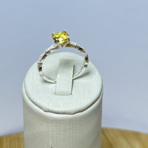 Anel Solitário Yellow - Peddra P -Prata 925