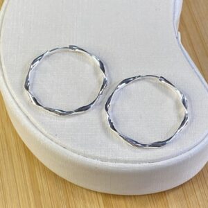 Brinco Aro Torcido de Encaixe - Prata 925 - 2,9 cm