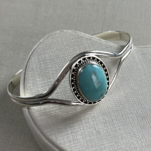 Bracelete Ajustável com Turquesa - Prata 925