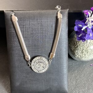 [Aço Inox] Pulseira de Malha com Medalha do Equilíbrio