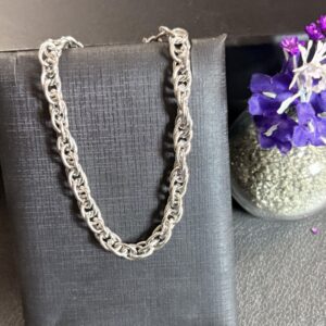 [Aço Inox] Pulseira Brilho de elos duplos - Tam 19 cm