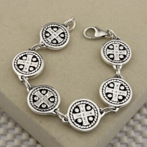 Prata 925 | Pulseira São Bento Clássica | Eletroformação | Fecho Lagosta | 19 cm