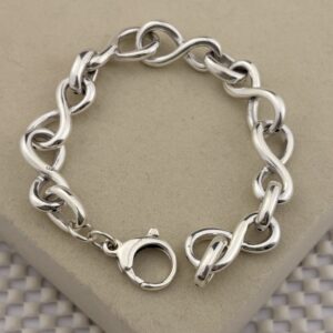 Prata 925 | Pulseira Infinito | Eletroformação | Fecho Lagosta | 20 cm