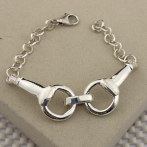 Prata 925 | Pulseira Bridão Central | Eletroformação | Fecho Lagosta | 19,5 cm
