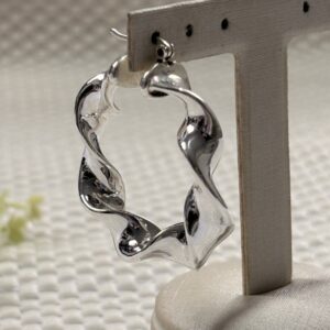 Prata 925 | Argola Ondine | Eletroformação | 4 cm