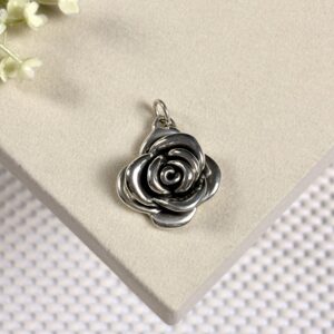 Prata 925 | Pingente Flor G | Eletroformação | Tam 3cm