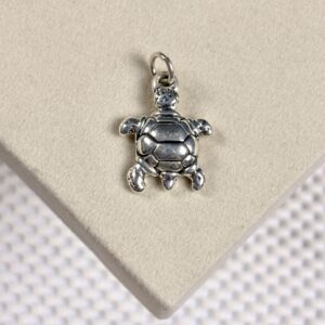 Prata 925 | Pingente Tartaruga | Eletroformação | 2,5cm