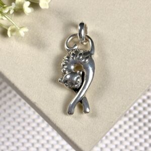 Prata 925 | Pingente Gatinha | Eletroformação | 5cm