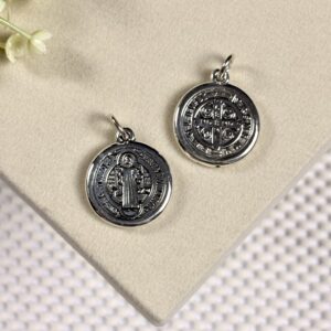 Prata 925 | Medalha São Bento | Eletroformação | 2cm