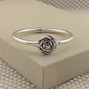 Prata 925 | Bracelete Rosa | Articulado | Eletroformação