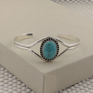 Prata 925 | Bracelete Ajustável | Turquesa