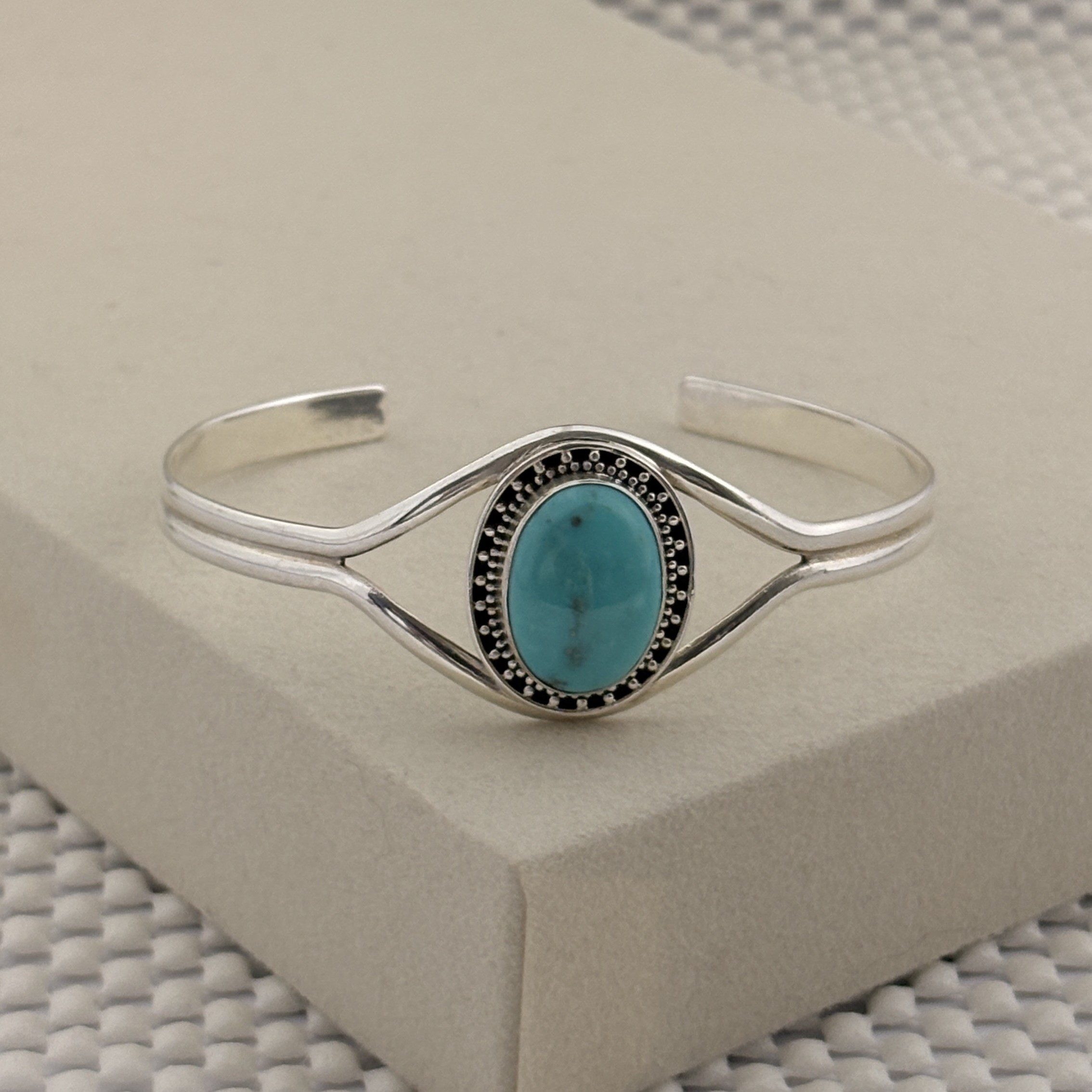 Prata 925 | Bracelete Ajustável | Turquesa