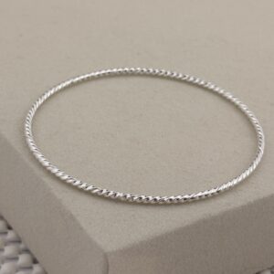 Prata 925 | Bracelete Fio Torcido 1,5mm espessura | 65mm de diâmetro