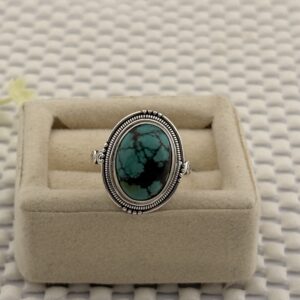Prata 925 - Anel Pedra Natural | Turquesa | Aro 19