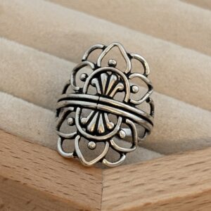 Prata 925 | Anel Mandala Envelhecida